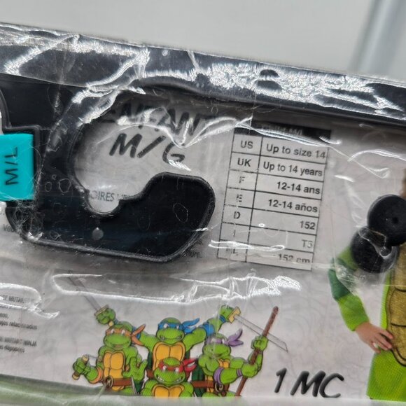 Teenage Mutant Ninja Turtles Long Sleeve Shirt Youth M/L Green Costume Top NWT - Picture 5 of 7